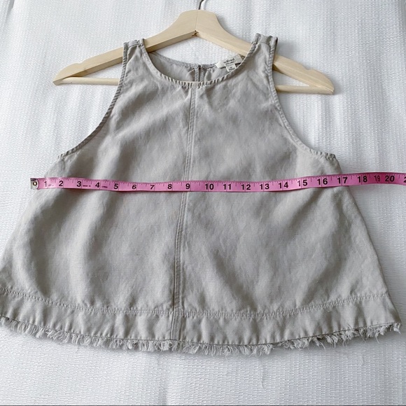 Aritzia Grey Lavender Linen Cropped Tank Top - Picture 5 of 8